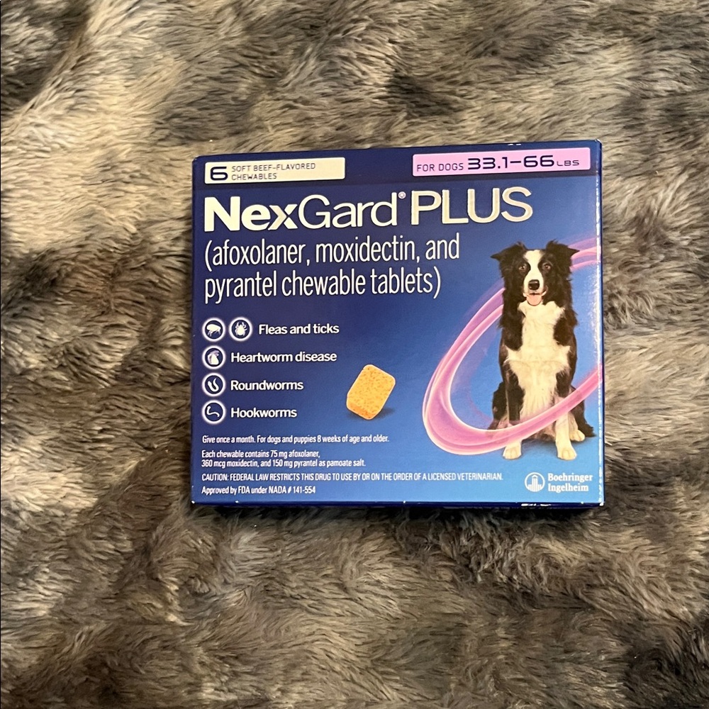 Nexgard PLUS Chewables for Dogs - 33-66lb NWT